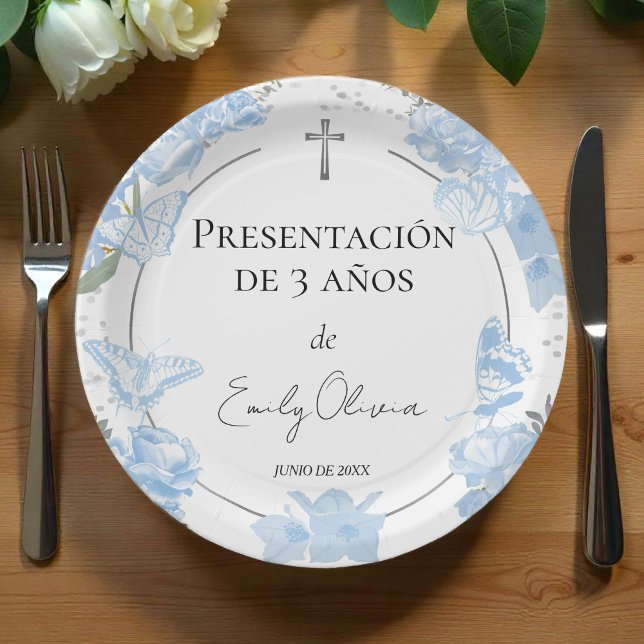 Assiettes En Carton Presentación 3 años Plaques de papier Papier Papie (Créateur téléchargé)