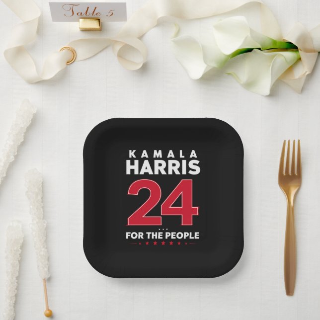 Assiettes En Carton Président 47 Kamala Harris 2024 Soutien Madame (Mariage)