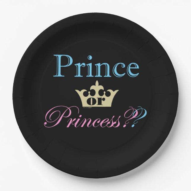 Assiettes En Carton Prince ou Princesse ? (Devant)