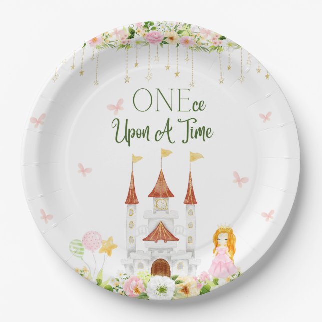 Assiettes En Carton Princess Birthday Plates - Premier anniversaire  (Devant)