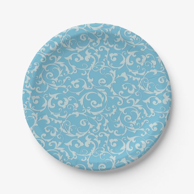Assiettes En Carton Princess Blue Royal Storybook Fairy Tale Chic (Devant)