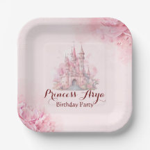 Princess Castle Plaque de papier d'anniversaire