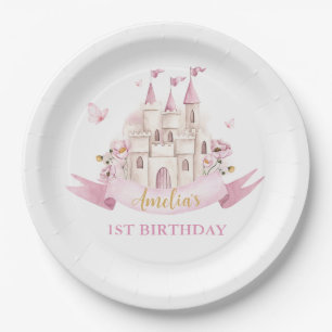 Assiettes En Carton Princess Fairytale Castle Plaque papier d'annivers