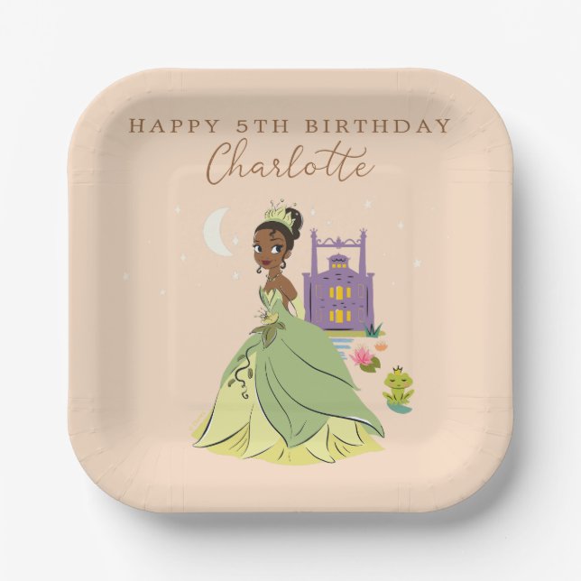 Assiettes En Carton Princess Tiana l Girls Anniversaire (Recto)