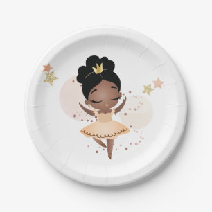 Assiettes En Carton Princesse Ballerina avec Tiara Anniversaire