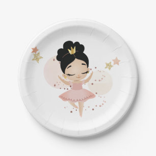 Assiettes En Carton Princesse Ballerina avec Tiara Anniversaire