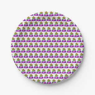 Assiettes En Carton Princesse Crown Rainbow Emoji Poop
