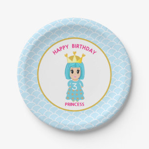 Assiettes En Carton Princesse de joyeux anniversaire