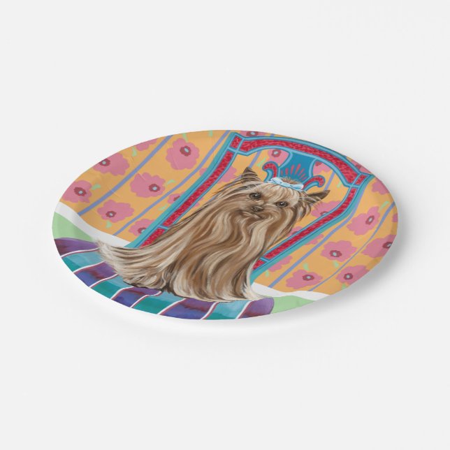 Assiettes En Carton Princesse de la Couronne Yorkie (Angle)
