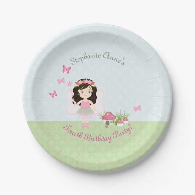 Assiettes En Carton Princesse des Fées de Woodland (Devant)