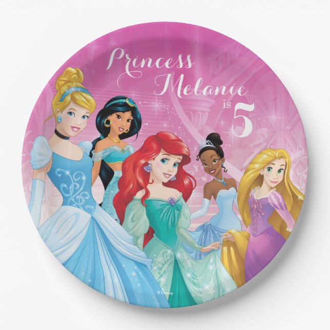 Assiettes En Carton Princesse Disney | Anniversaire (Devant)