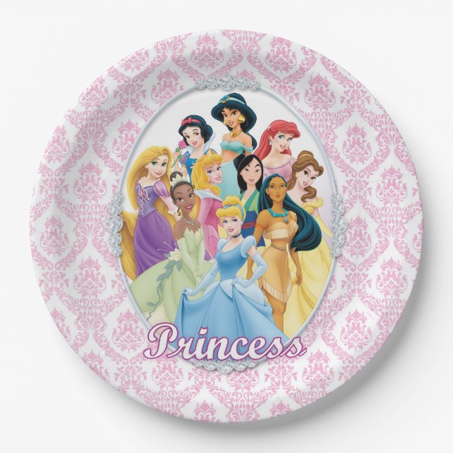 Assiettes En Carton Princesse Disney | Cinderella Feature Centre (Devant)