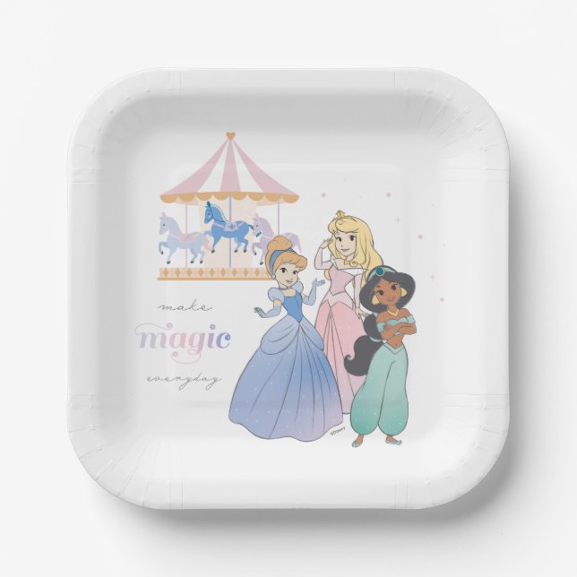 Assiettes En Carton Princesse Disney | Faire la magie (Recto)