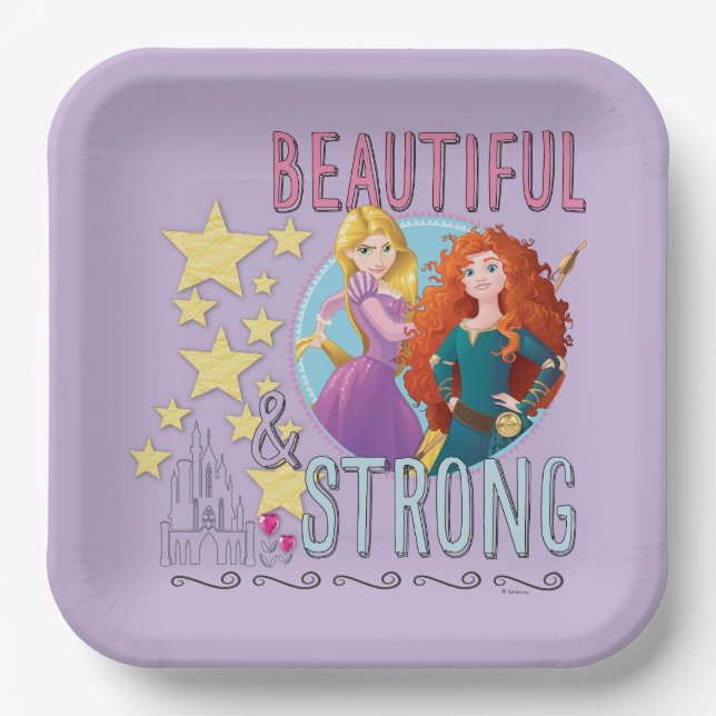 Assiettes En Carton Princesse Disney | Rapunzel et Merida (Recto)