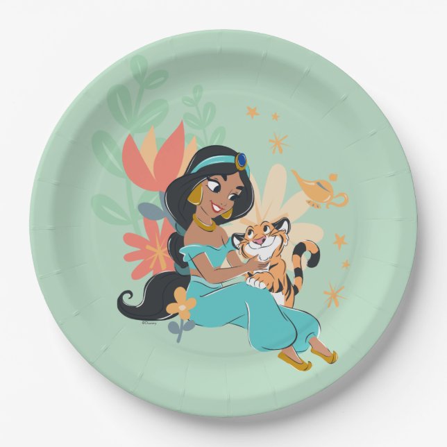 Assiettes En Carton Princesse Jasmine & Rajah - Moments magiques (Devant)
