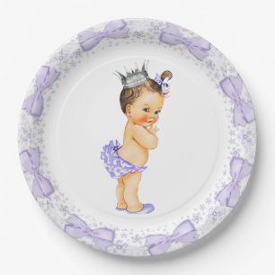 Assiettes En Carton Princesse pourpre baby shower
