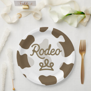 Assiettes En Carton Princesse Rodeo Couronne Tiare Country Western Fêt