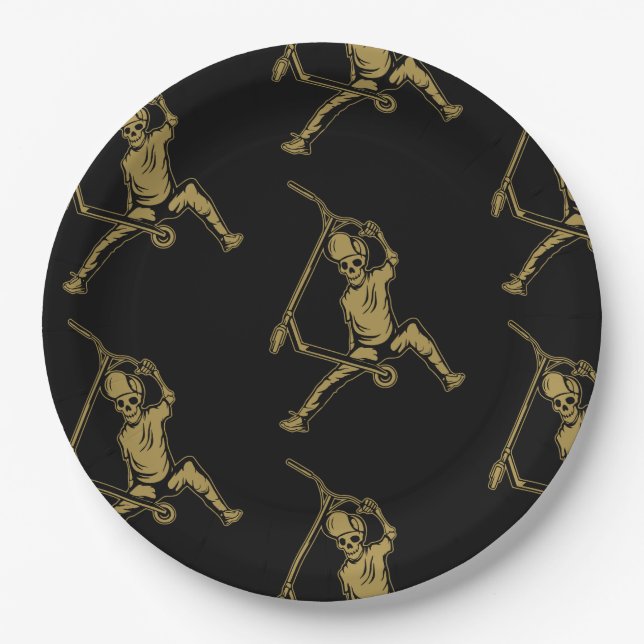 Assiettes En Carton Pro Scooter Free Rider Traces (Devant)