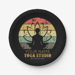 Assiettes En Carton Professeur de Fitness Yoga Studio Personnalisé Gur