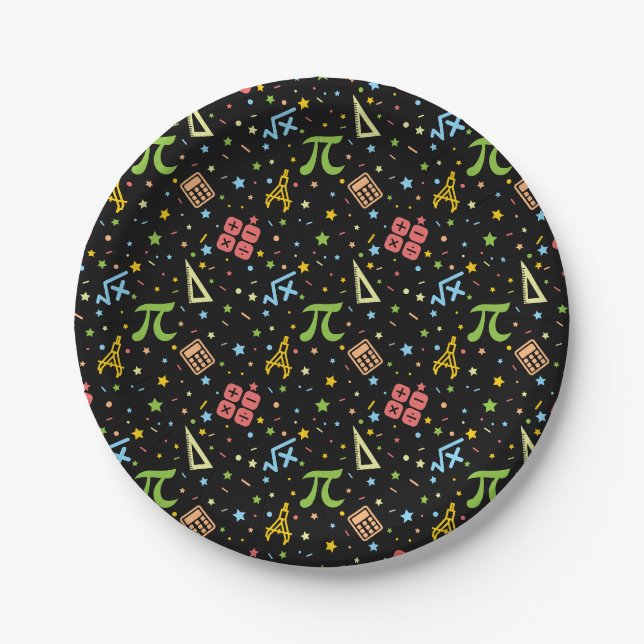 Assiettes En Carton Professeur de mathématiques - Symboles mathématiqu (Devant)