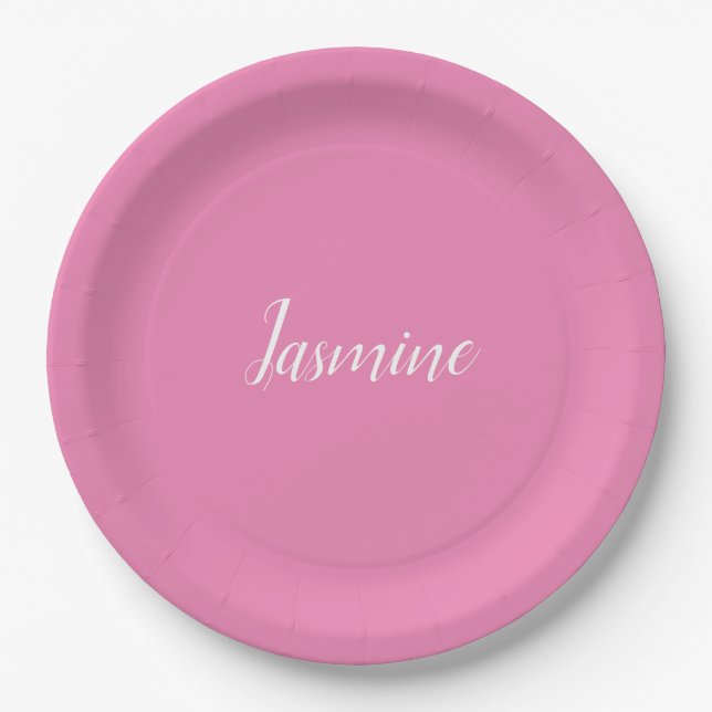 Assiettes En Carton Professionnel Moderne Minimaliste Rose (Devant)