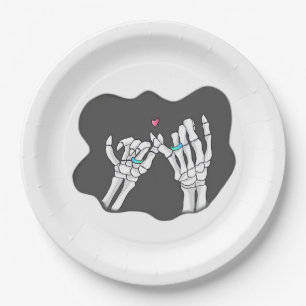 Assiettes En Carton Promesse des mains de Skeleton Heart
