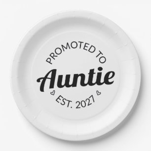 Assiettes En Carton Promue Tatie Est 2027 Nouvelle Tante I