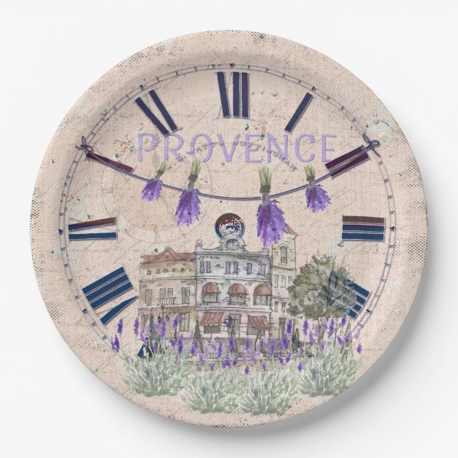 Assiettes En Carton Provence France Lavender Flower Summer Love (Devant)