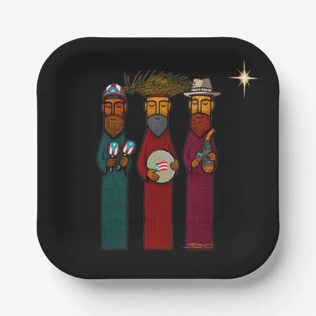 Assiettes En Carton Puerto Rican Three Wise Men – Parranda (Recto)