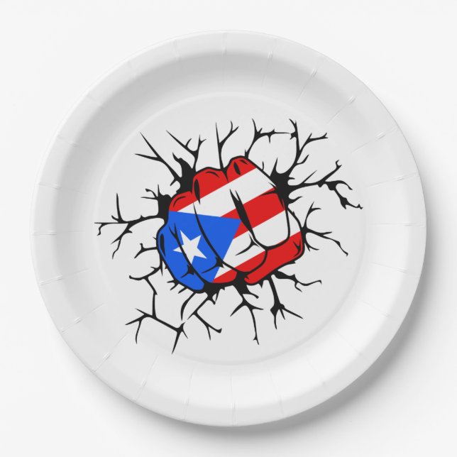 Assiettes En Carton Puerto Rico Flag (Devant)