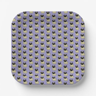 Assiettes En Carton Pugs, Pale Purple