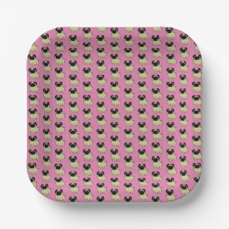 Assiettes En Carton Pugs, Pink