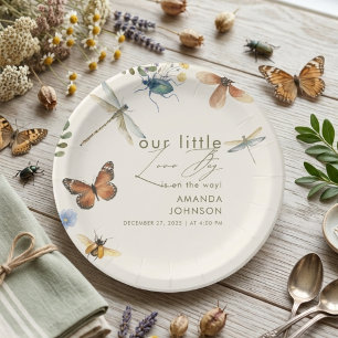 Assiettes En Carton Punaise d'amour boho insectes libellule shower béb