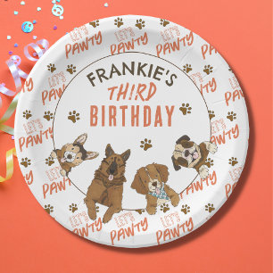 Assiettes En Carton Puppy Paw-ty fête d'anniversaire