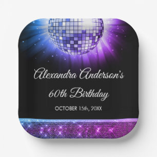 Assiettes En Carton Purple 60e anniversaire Disco Ball 70's