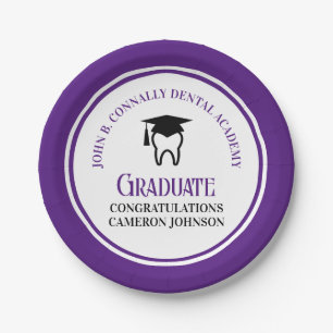 Assiettes En Carton Purple Dental School Custom Graduation Party