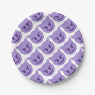 Assiettes En Carton Purple Devil Emoji