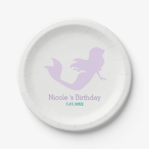 Assiettes En Carton Purple Mermaid Beach Bling Anniversaire fête Perso