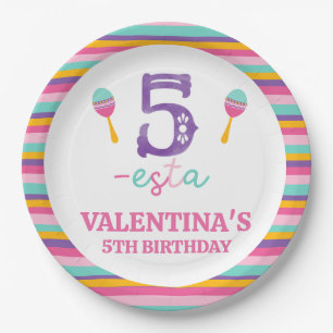 Assiettes En Carton Purple Number Fiesta 5e Anniversaire Plaque papier