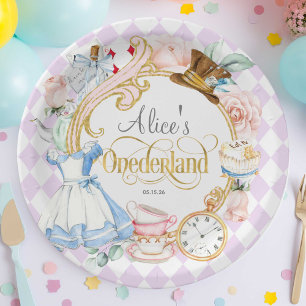 Assiettes En Carton Purple, Onederland, Tea party, Fille 1er anniversa