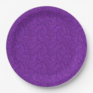 Assiettes En Carton Purple Paisley