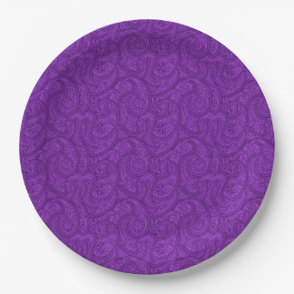 Assiettes En Carton Purple Paisley