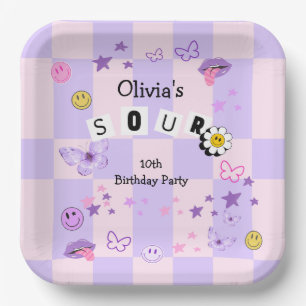 Assiettes En Carton Purple Pop Music Entre Ado Invitation Anniversaire
