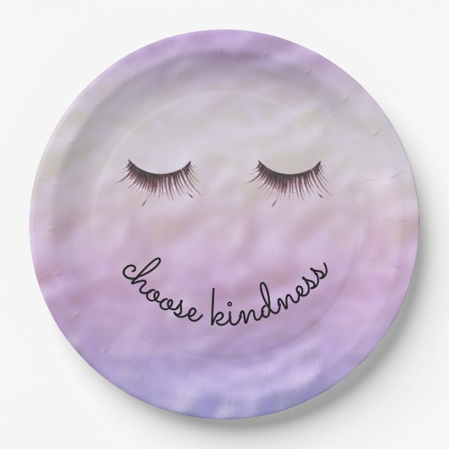Assiettes En Carton Purple rose Ombre noir cils doux (Devant)
