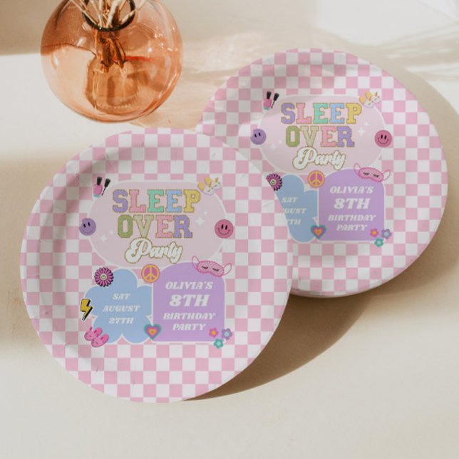 Assiettes En Carton Pyjama Party Préparatifs de Lycée Patch Fête d'Ann (Créateur téléchargé)