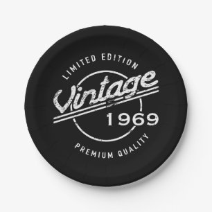 Assiettes En Carton Qualité Premium d'anniversaire 1969
