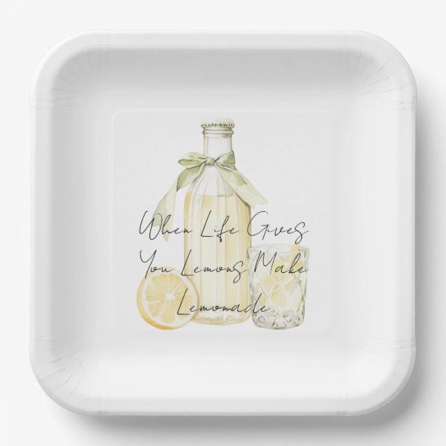 Assiettes En Carton Quand La Vie Vous Donne Des Citrons Font De La Lem (Recto)