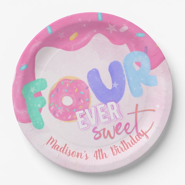 Assiettes En Carton quatre fois doux Froid rose (Devant)