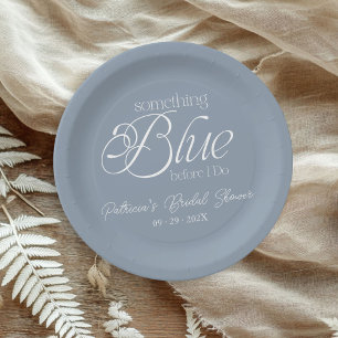 Assiettes En Carton Quelque chose de bleu avant de faire Fête des mari