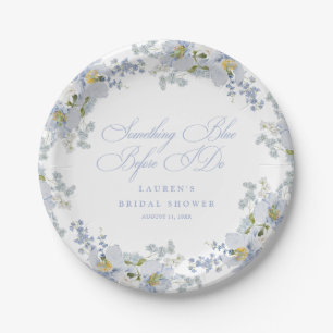 Assiettes En Carton Quelque chose de bleu avant de faire Fête des mari